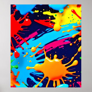 Lively Neon Paint in Fluid Expression Poster