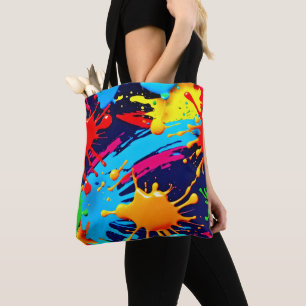 Lively Neon Paint in Fluid Expression Tote Bag