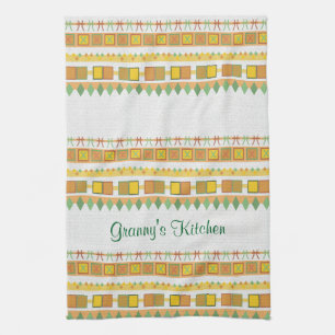 Lively Pattern Granny's Kitchen any Text Tea Towel