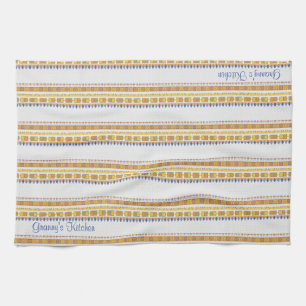 Lively Pattern Granny's Kitchen any Text Tea Towel