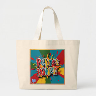 "Lively Pepper Artwork" Large Tote Bag