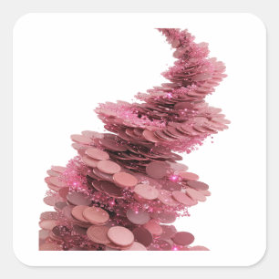 Lively Pink Abstract Square Sticker