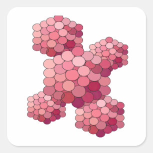 Lively Pink Abstract Sticker Graphic