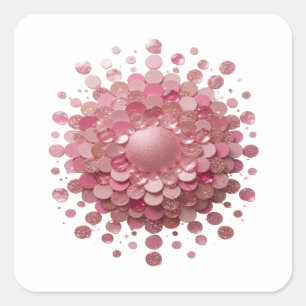 Lively Pink PINK GLITTER SPHERE Sticker Graphic