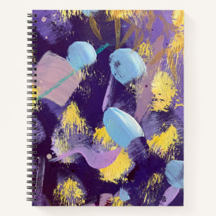 Lively, Purple and Yellow, Abstract Art Notebook