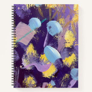 Lively, Purple and Yellow, Abstract Art Notebook