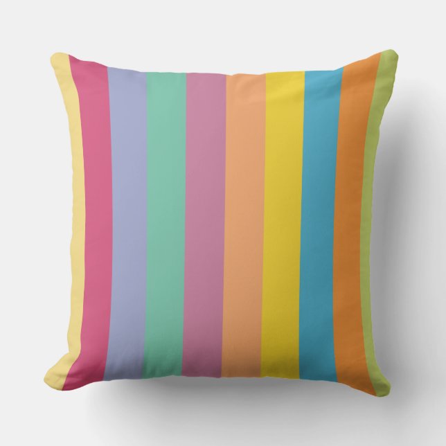 Lively Springtime Stripes Cushion (Front)