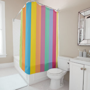 Lively Springtime Stripes Shower Curtain