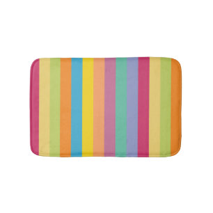 Lively Springtime Vertical Stripes Bath Mat