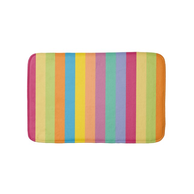 Lively Springtime Vertical Stripes Bath Mat (Front)