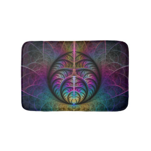 Lively Structures Colourful Abstract Fractal Art Bath Mat