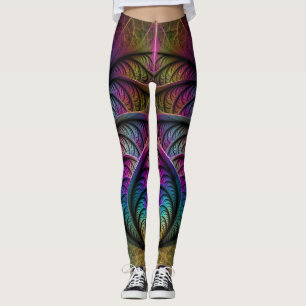 Lively Structures Colourful Abstract Fractal Art Leggings