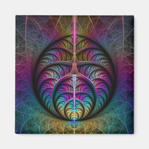 Lively Structures Colourful Abstract Fractal Art Magnet
