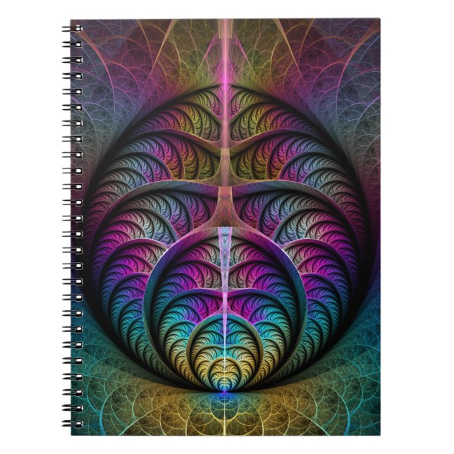Lively Structures Colourful Abstract Fractal Art Notebook (Front)