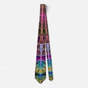 Lively Structures Colourful Abstract Fractal Art Tie