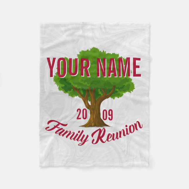 Lively Tree Personalised Family Reunion Fleece Blanket (Front)