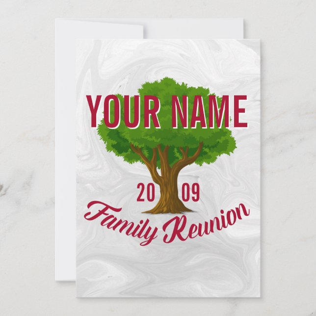 Lively Tree Personalised Family Reunion Invitation (Front)