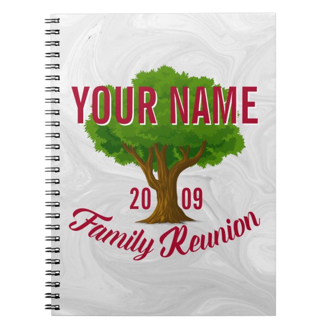 Lively Tree Personalised Family Reunion Notebook (Front)