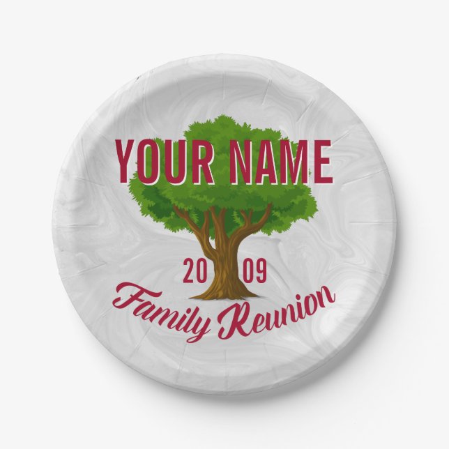 Lively Tree Personalised Family Reunion Paper Plate (Front)