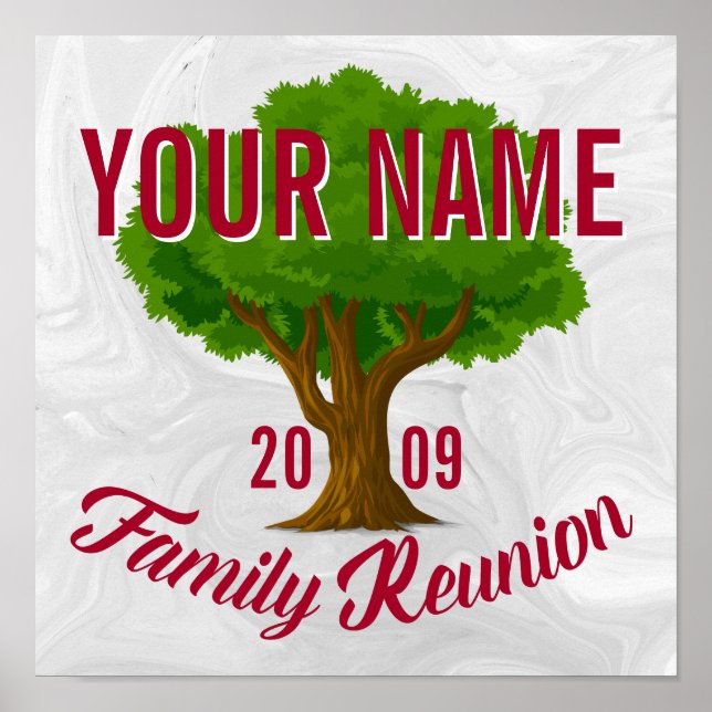 Lively Tree Personalised Family Reunion Poster (Front)