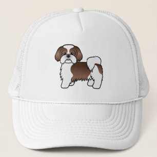 Liver And White Shih Tzu Cute Cartoon Dog Trucker Hat