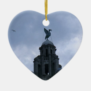 Liver Bird in Liverpool Ceramic Tree Decoration
