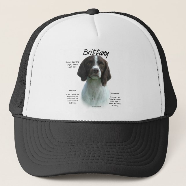 Liver Brittany Spaniel History Trucker Hat (Front)