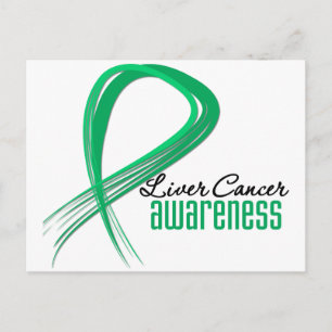 Liver Cancer Awareness Grunge Ribbon Postcard