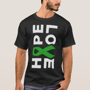 Liver Cancer Awareness Hope Love Ribbon T-Shirt