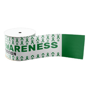 Liver Cancer Awareness Pattern Ribbon Grosgrain Ribbon