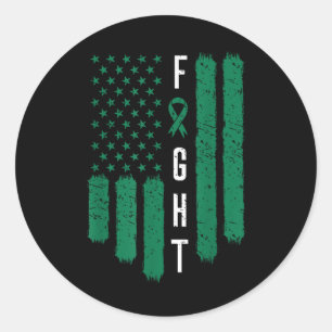 Liver Cancer Awareness Primary Hepatic American Fl Classic Round Sticker