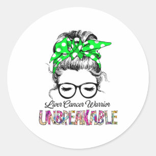 Liver Cancer Awareness Ribbon Support Gifts Classic Round Sticker