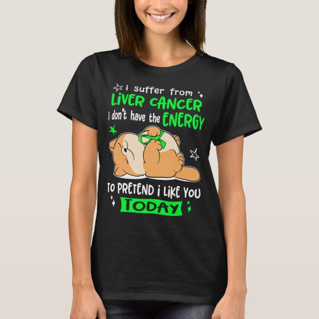 Liver Cancer Awareness Ribbon Support Gifts T-Shirt (Front)