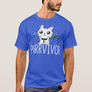 Liver Cancer Awareness Survivor Cat Purrvivor Gift T-Shirt