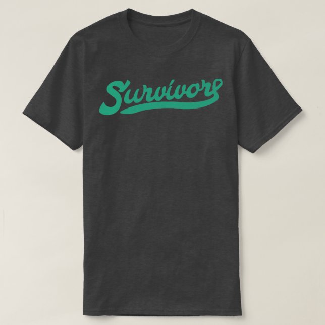 Liver Cancer Awareness Survivor Green Ribbon Gift T-Shirt (Design Front)