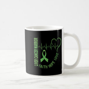 Liver Cancer Faith Hope Love Ribbon Heart Beat Coffee Mug