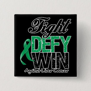 Liver Cancer Fight Defy Win 15 Cm Square Badge