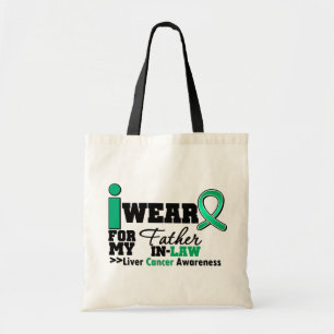 Liver Cancer I Wear Emerald Green Father in Law Tote Bag