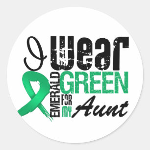 Liver Cancer I Wear Emerald Green For My Aunt Classic Round Sticker