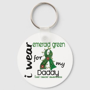 Liver Cancer I Wear Emerald Green For My Daddy 43 Key Ring