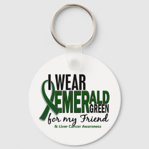 Liver Cancer I Wear Emerald Green For My Friend 10 Key Ring