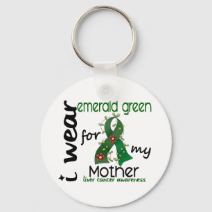 Liver Cancer I Wear Emerald Green For My Mother 43 Key Ring