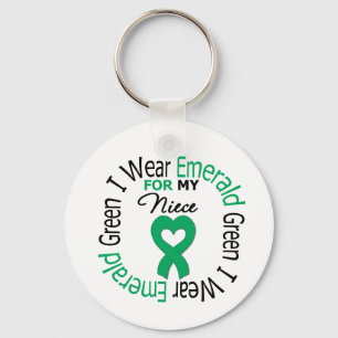 Liver Cancer I Wear Emerald Green For My Niece Key Ring