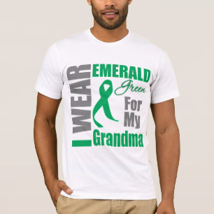 Liver Cancer I Wear Emerald Green Grandma T-Shirt