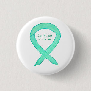 Liver Cancer Jade Awareness Ribbon Custom Art Pin