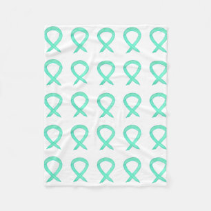 Liver Cancer Jade Awareness Ribbon Fleece Blankets