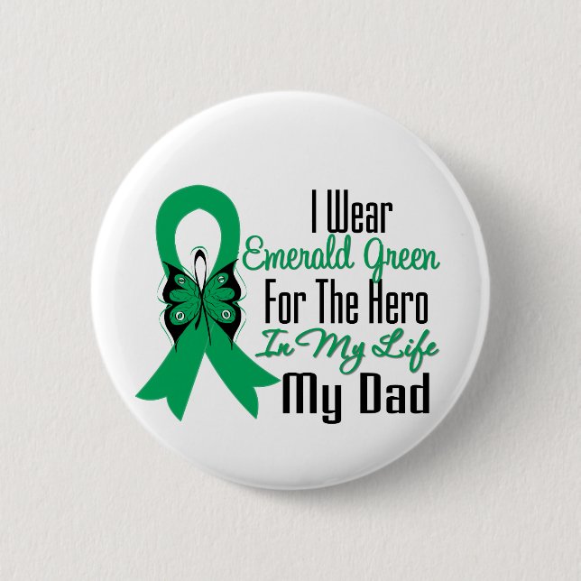 Liver Cancer Ribbon Hero My Dad 6 Cm Round Badge (Front)