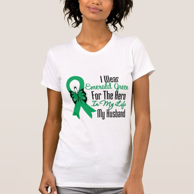 Liver Cancer Ribbon Hero My Husband T-Shirt (Front)