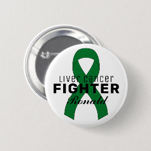 Liver Cancer Ribbon White Button