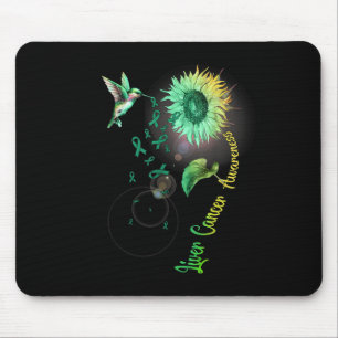 Liver Cancer Sunflower Hummingbird Mouse Pad